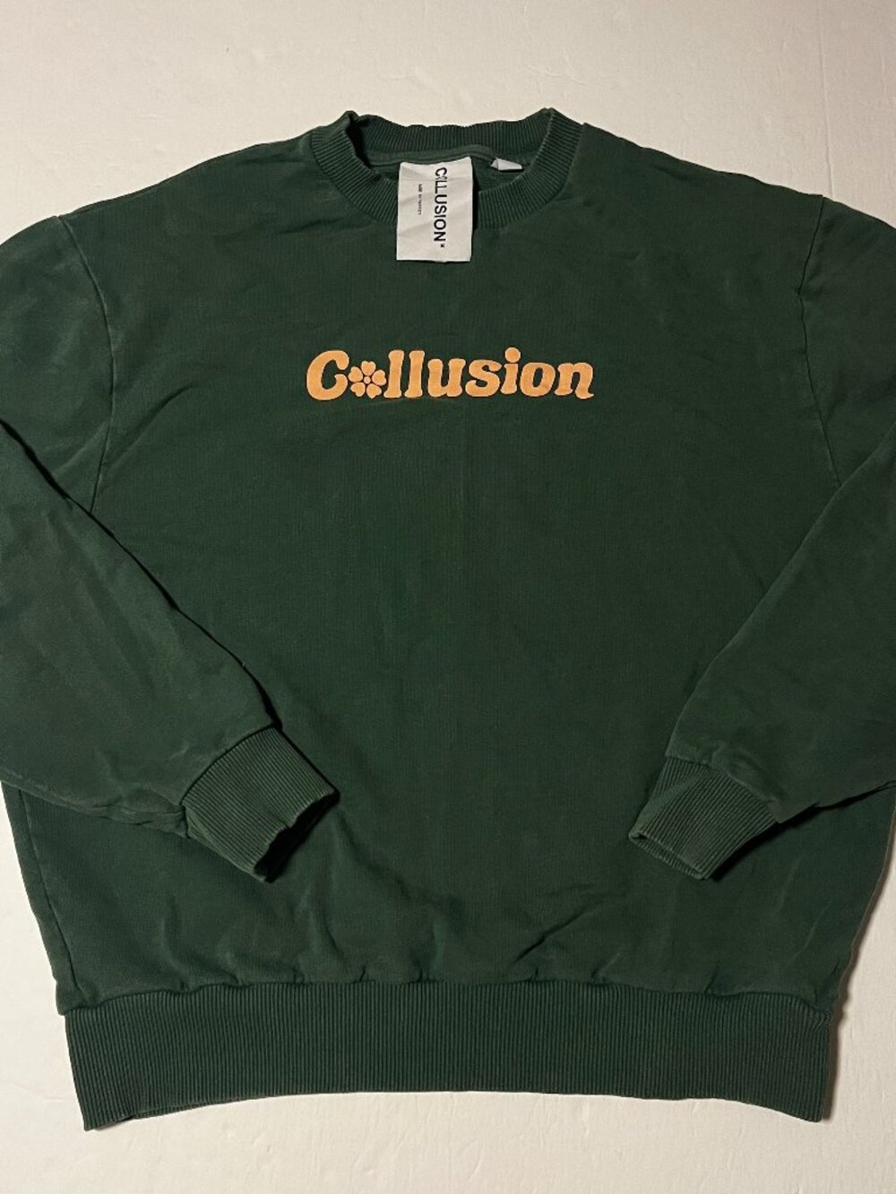 Collusion women's green logo crewneck sweatshirt medium